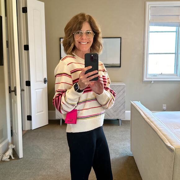 THE ELDER STATESMAN Reverse Stripe Crew Sweater M - Picture 4 of 11